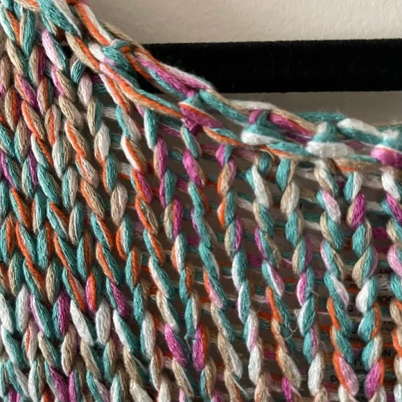 For The REPUBLIC Women’s Multicolor Handmade Knitted Cropped Tank Top Size US M - Picture 13 of 16